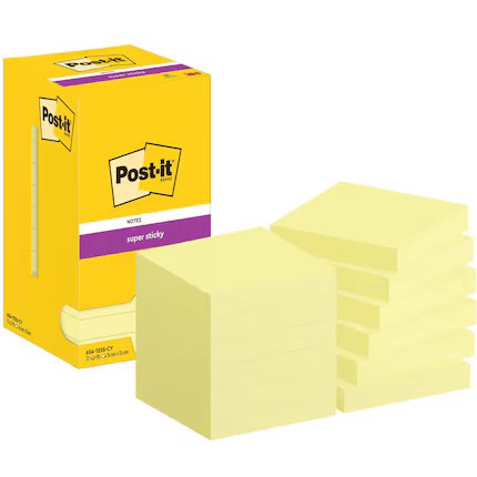 Post-it® Super Sticky Notes 654-SSY, kanariegeel