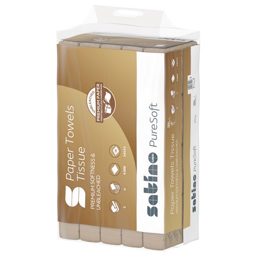 Satino PureSoft handdoekpapier V-vouw  24 x 23