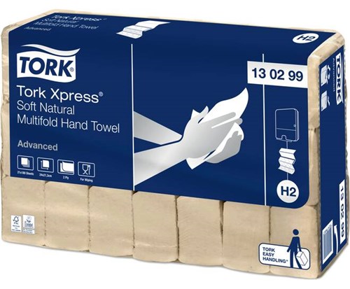 Tork Xpress® Zachte Naturel Multifold Handdoek, 2-laags