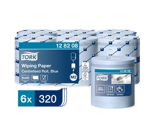 Tork Wiping Centerfeed Poetspapier Advanced, 1-laags, blauw