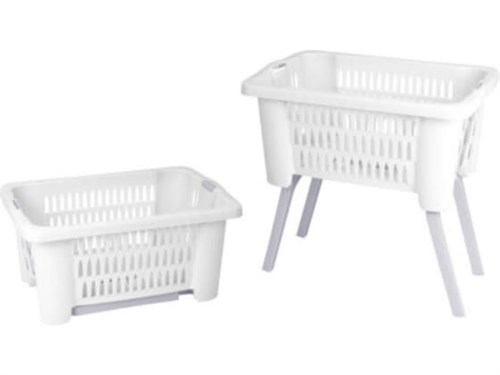 Wasmand met inklapbare poten 60x40x60cm wit