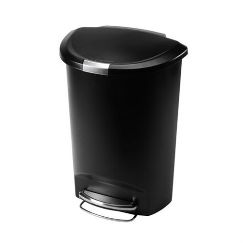 Afvalemmer half rond 50 liter Simple Human zwart