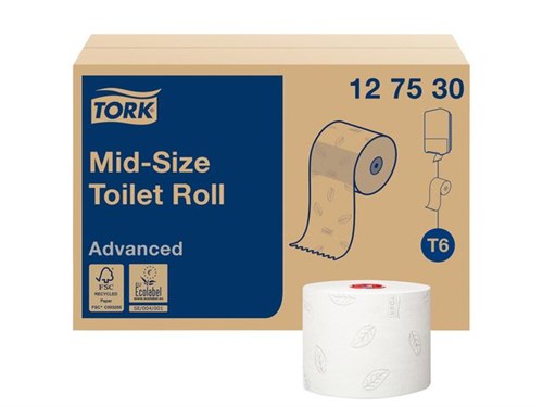 Tork Mid-size Toiletpapier Advanced, 2-laags, wit, compact