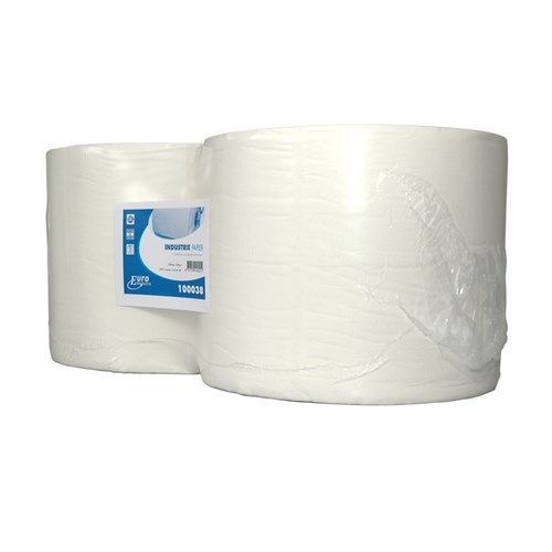 Euro Industriepapier 2-laags wit cellulose 380M x 24 cm