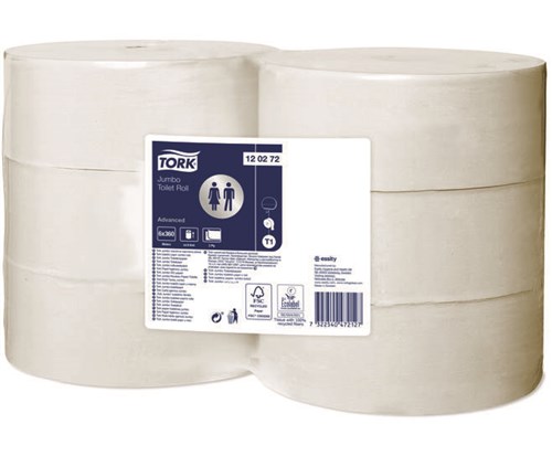 Tork Jumbo Toiletpapier Advanced, 2-laags, wit, 360mtr/10cm