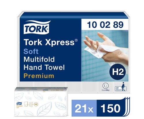Tork Xpress® Zachte Multifold Handdoek Premium, 2-laags, wit